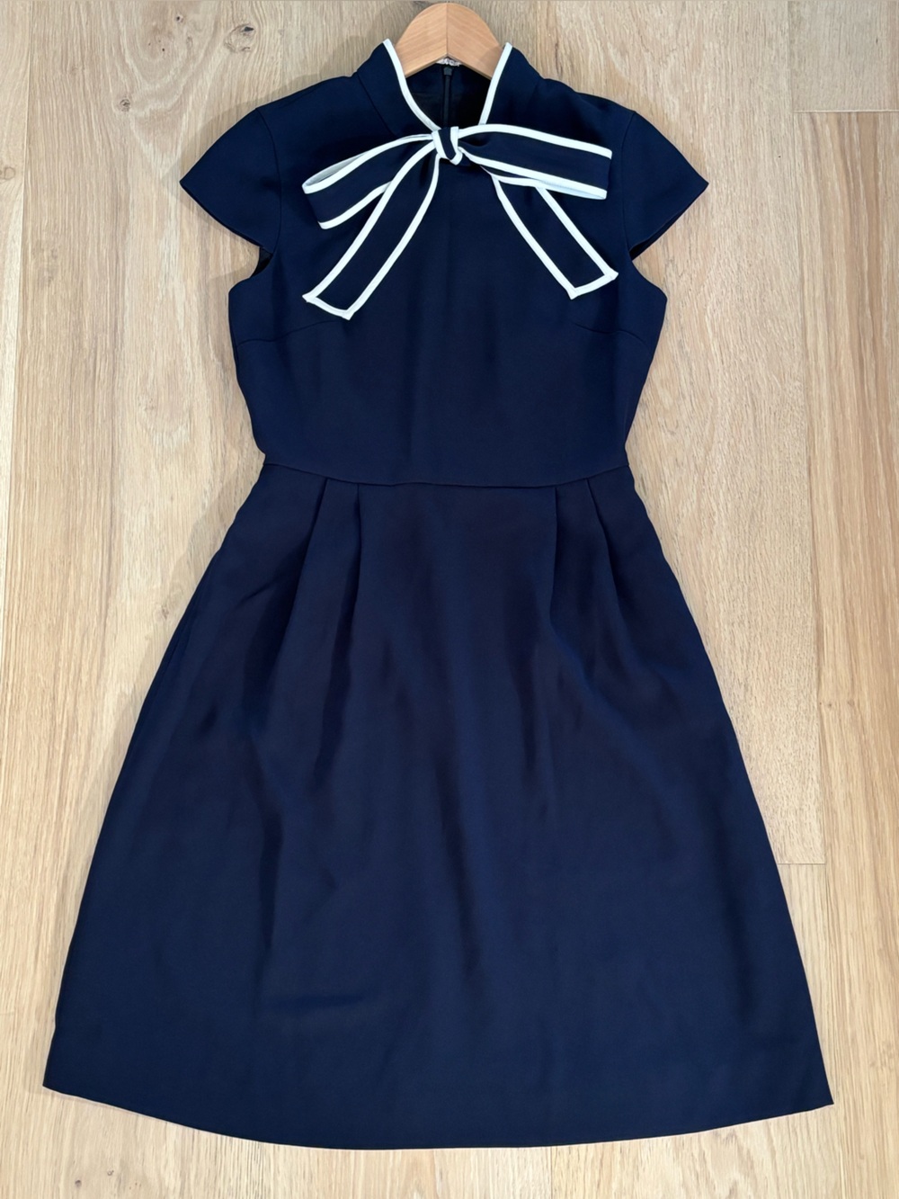 Navy Blue J.Crew Women's Size 0 Dress With Tags White Trim Short Sleeves